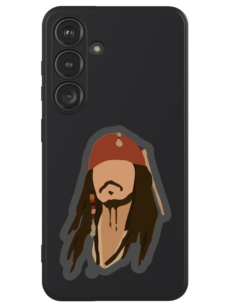 Theodor Protective Slim Fit Case Liquid Silicone Cover with Full Body Protection Anti-Scratch Shockproof Case For Samsung Galaxy S24 (Black) - Pirate - Image 1