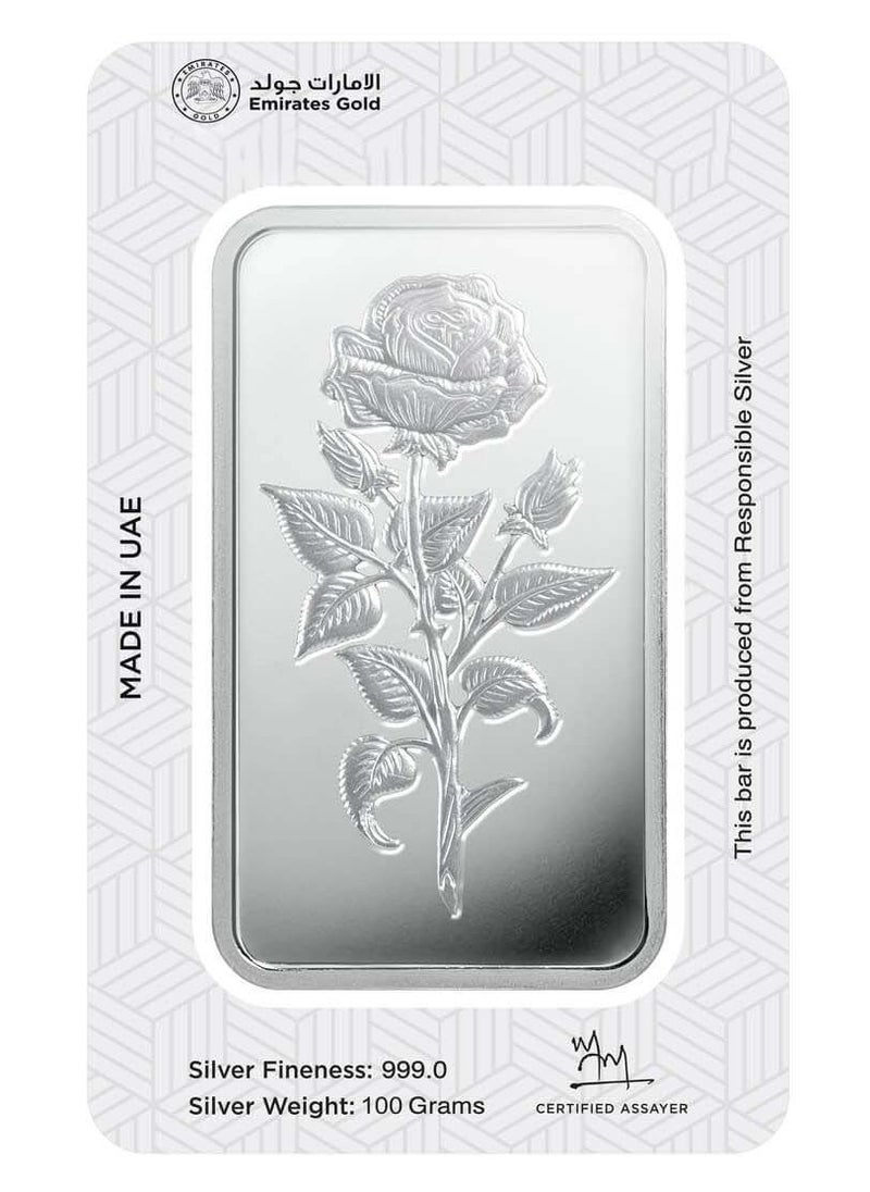 Emirates Gold - Emirates 100g Pure Silver Bar 999 - 100 Grams - Image 1