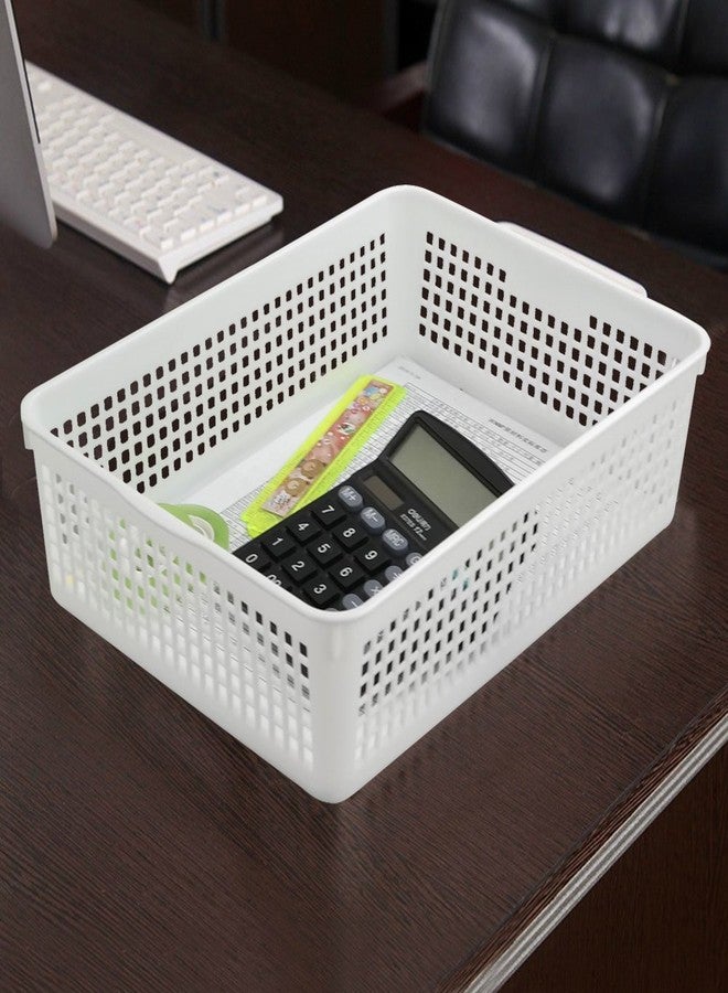 Cand 6 Packs Plastic A4 Paper Storage Baskte Tray for File, Paper, Letter, Green & Blue - Image 4
