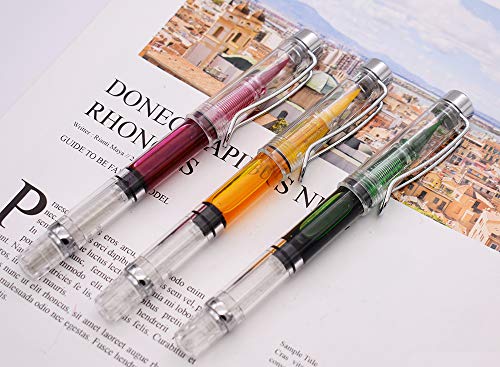 Lanxivi 3PCS Yongsheng 3009 Piston-Filled flexible Brush Tip Fountain Pen Fine to Broad For Sketch,Drawing,Scrapbook and Calligraphy Painting - Image 4