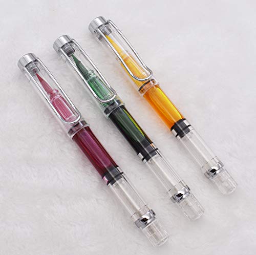 Lanxivi 3PCS Yongsheng 3009 Piston-Filled flexible Brush Tip Fountain Pen Fine to Broad For Sketch,Drawing,Scrapbook and Calligraphy Painting - Image 2
