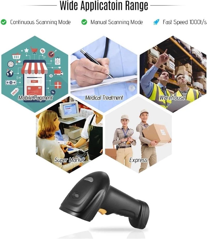 قارئ الباركود USB، قارئ الباركود أحادي الأبعاد المحمول، قارئ الباركود المحمول للمتاجر الكبرى والمتاجر الصغيرة والمستودعات - Image 5