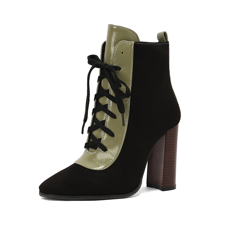 Supply Fashion Suede Super High Heel 40-50 Plus Size Winter Elegant Short Boots - Image 1