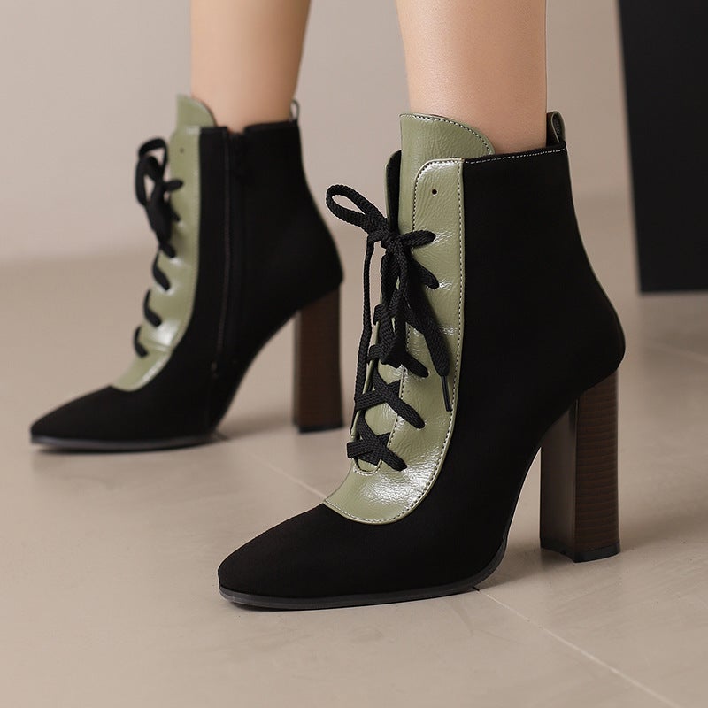 Supply Fashion Suede Super High Heel 40-50 Plus Size Winter Elegant Short Boots - Image 2