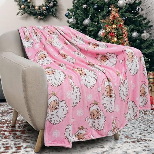 Roszwtit Christmas Santa Claus Throw Blanket 50x60 Inch Merry Christmas Blankets Soft Lightweight Cozy Plush Blanket for Holiday Xmas Decor Gifts - Image 1