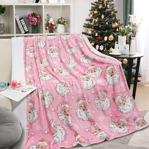 Roszwtit Christmas Santa Claus Throw Blanket 50x60 Inch Merry Christmas Blankets Soft Lightweight Cozy Plush Blanket for Holiday Xmas Decor Gifts - Image 3