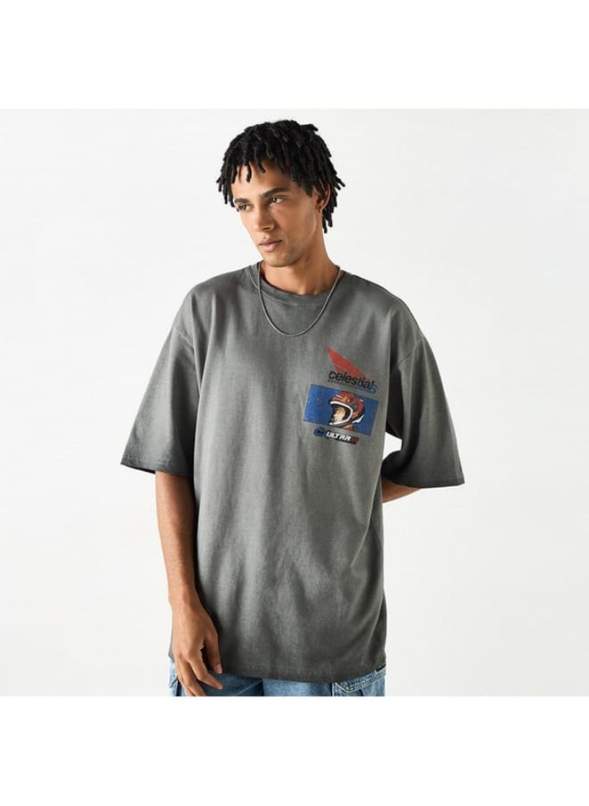 SP Characters Printed Crew Neck T-shirt with Short Sleeves  - Image 4