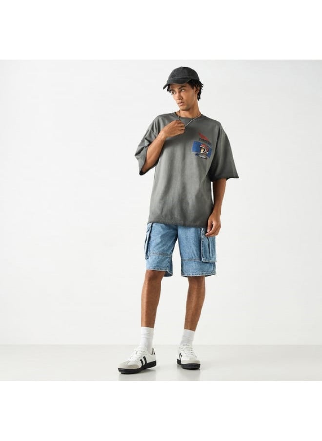 SP Characters Printed Crew Neck T-shirt with Short Sleeves  - Image 3