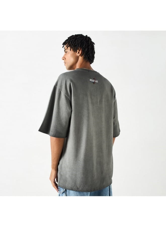 SP Characters Printed Crew Neck T-shirt with Short Sleeves  - Image 2