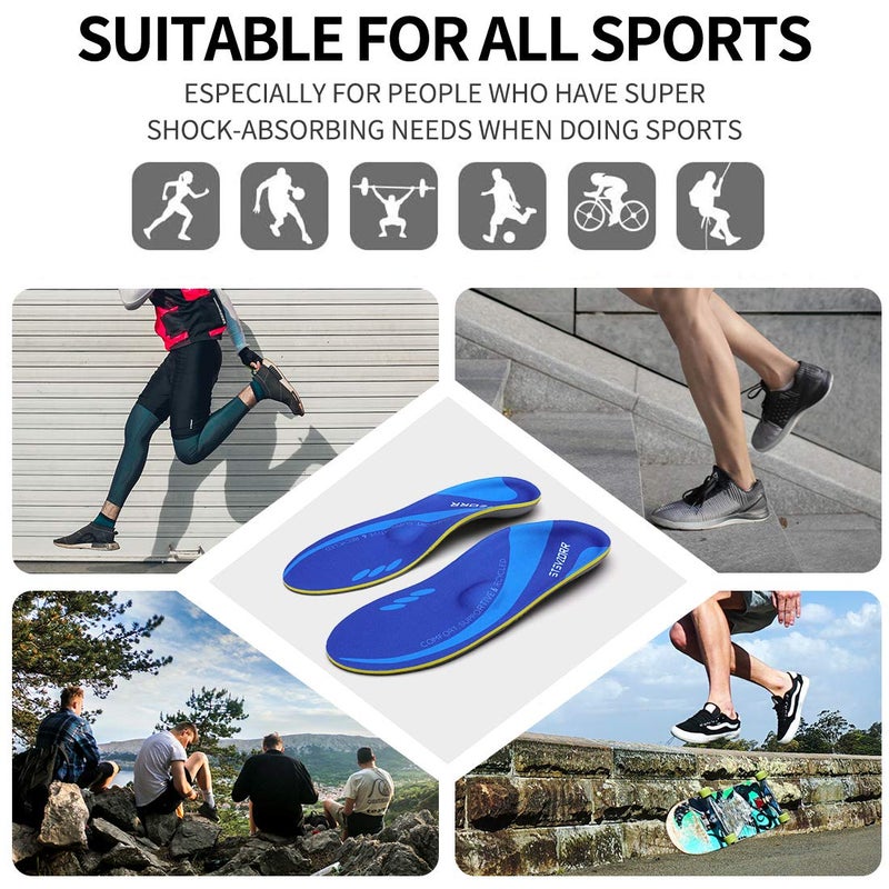 STSVZORR High Arch Support Insoles Plantar Fasciitis Orthotic Shoes Inserts Relieve Flat Feet Heel Pain Athletic Cushioning - Image 5