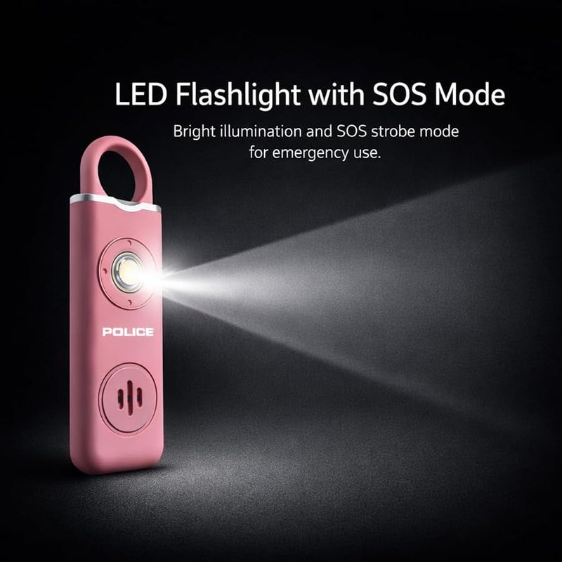 بيرن Personal Safety Alarm Keychain 130dB w/LED Flashlight & SOS + Pepper Spray Keychain Combo, Police Strength OC Spray 16 ft Range, Self Defense Kit for Women & Men, Pink - Image 5