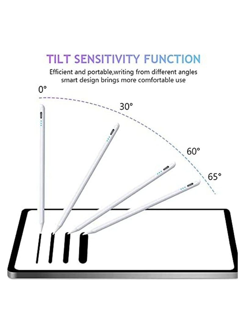 Youque Active Digital Stylus Pen, iPad Pencil with Fast Charging & Palm Rejection, Tilt, Magnetic For Apple iPad 2018 and Later White  - Image 3