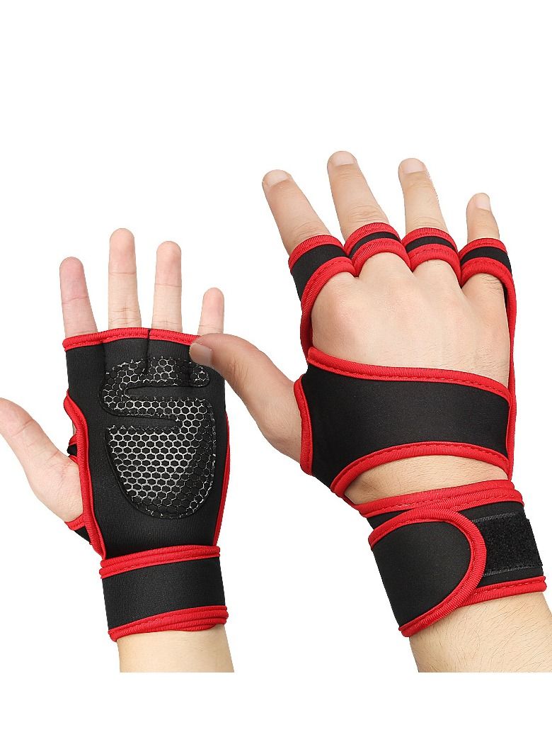 M MIAOYAN M MIAOYAN indoor sports men's and women's gym training weightlifting pressurized non-slip riding deadlift half-finger gloves