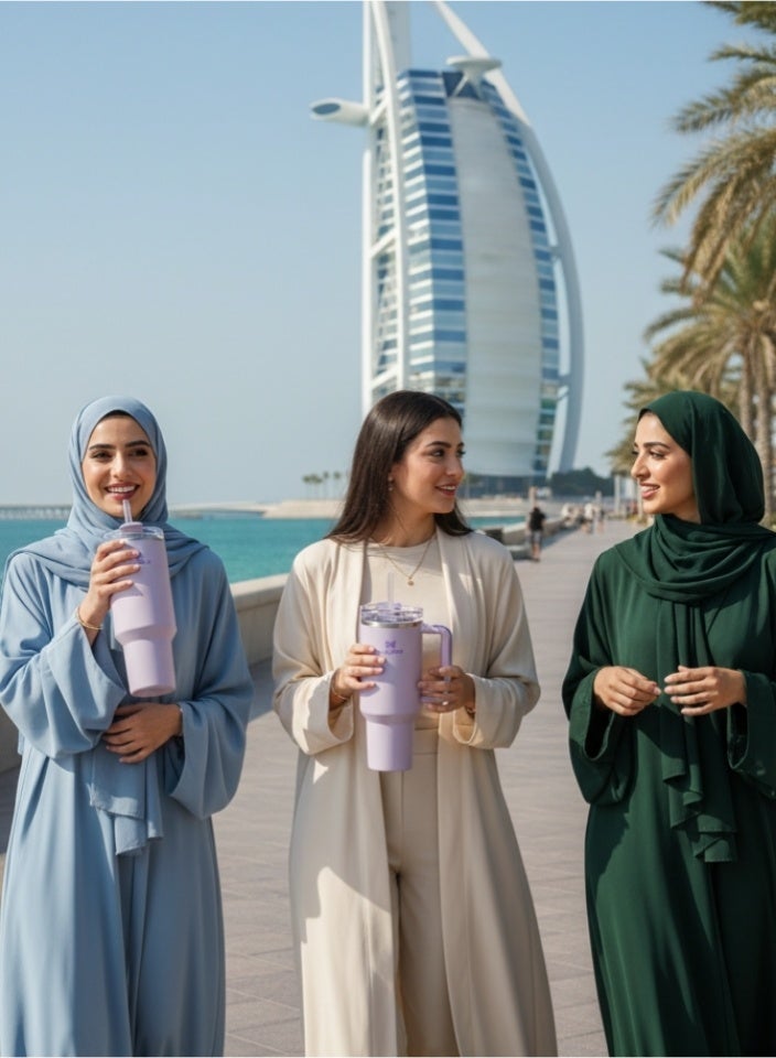 Stanley Cup 40oz Tumbler | Orchid Stainless Steel Water Bottle with 2 Straws, Spill Set, Anti-Slip Sleeve, Straw Brush | Stanley Travel Mug & Gift Set - Image 2