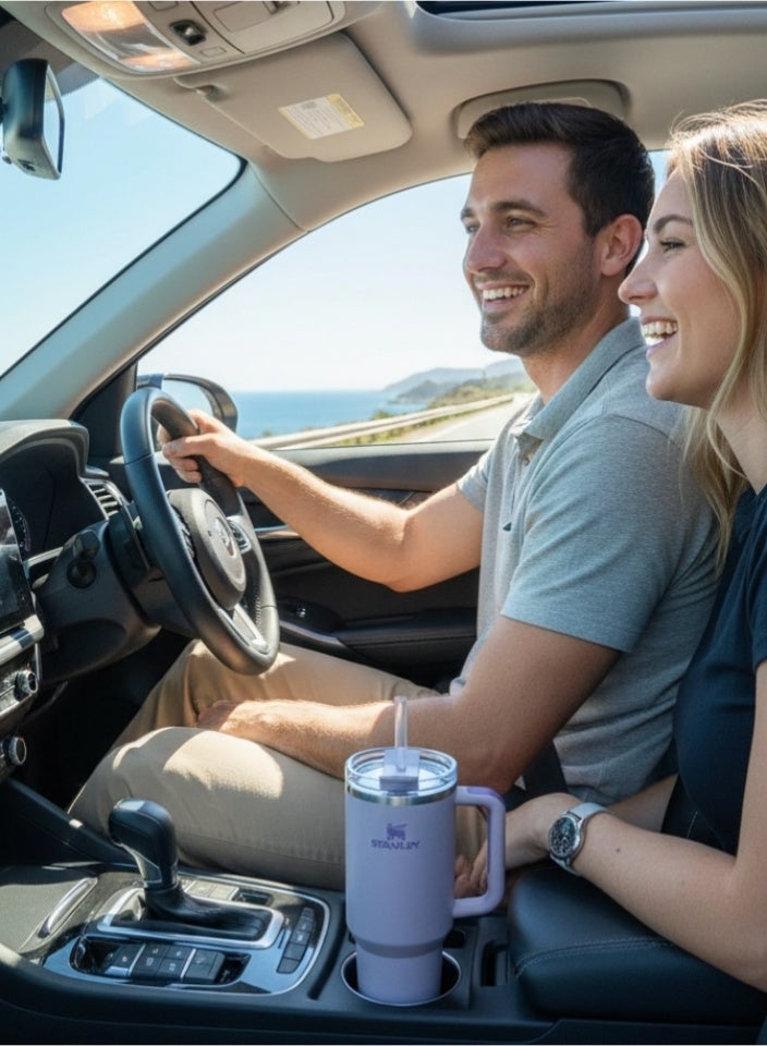 Stanley Cup 40oz Tumbler | Orchid Stainless Steel Water Bottle with 2 Straws, Spill Set, Anti-Slip Sleeve, Straw Brush | Stanley Travel Mug & Gift Set - Image 3