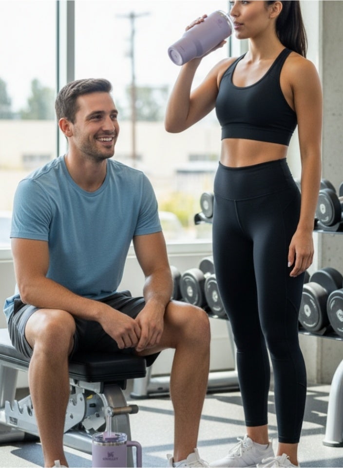 Stanley Cup 40oz Tumbler | Orchid Stainless Steel Water Bottle with 2 Straws, Spill Set, Anti-Slip Sleeve, Straw Brush | Stanley Travel Mug & Gift Set - Image 5