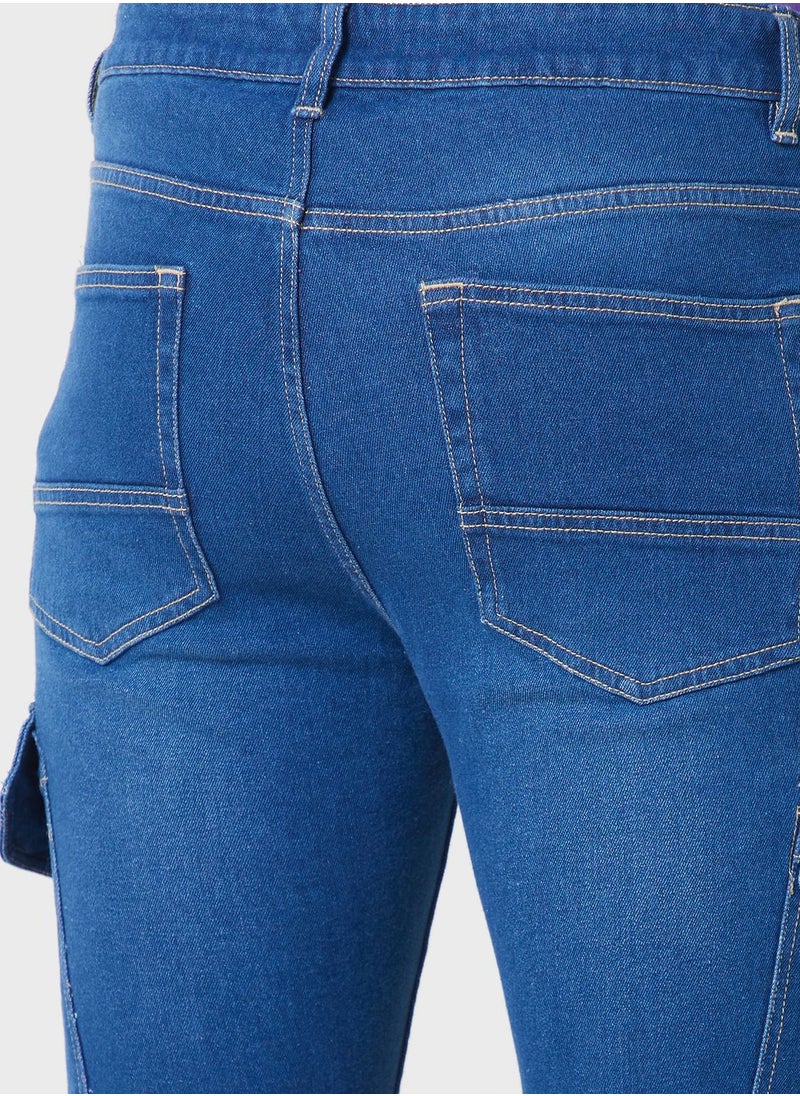 Seventy Five - Relaxed Fit Cargo Jeans - Image 1