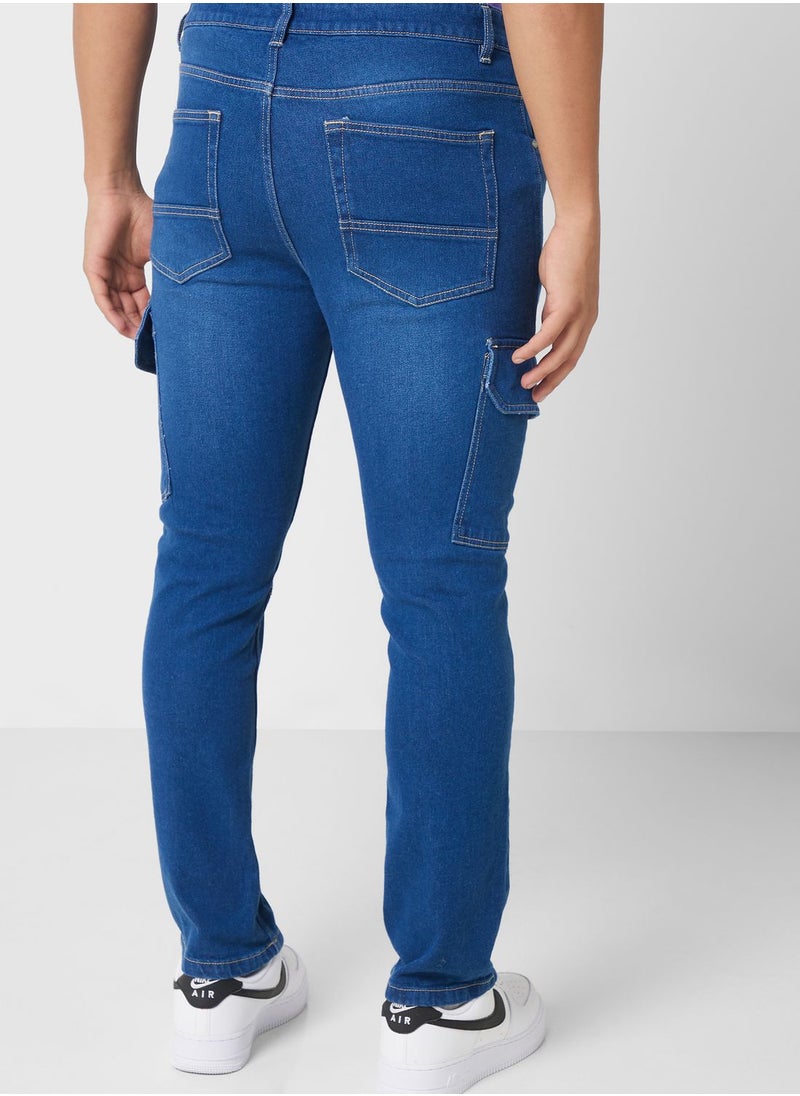 Seventy Five - Relaxed Fit Cargo Jeans - Image 1