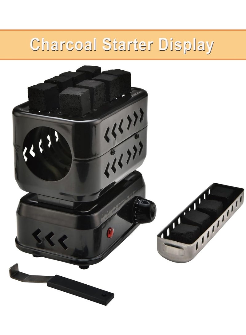 دينكس موقد فحم توربو متعدد الأغراض ثلاثي الأبعاد، موقد فحم كهربائي متعدد الأغراض، مشعل فحم جوز الهند، منطقتان للتسخين مع ملقط قابل للإزالة من الفولاذ المقاوم للصدأ، موقد ملفوف مكعب عالي الأداء بقوة 1200 واط - Image 5