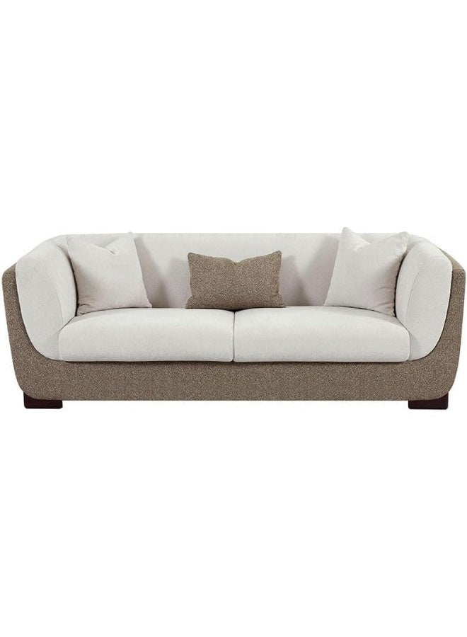 Comfynest Comfynest Darfield 3Seater Fabric Sofa With 2Years Warranty 236X104X80Cm Beige - Image 1