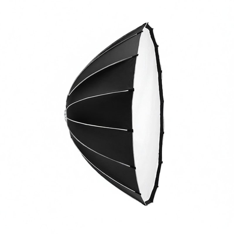Parabolic Softbox 120cm Black: Strong Durable Metal Struts - Quick Release Installation Universal Bowen Mount for Studio Portrait Indoor Photography - Image 1