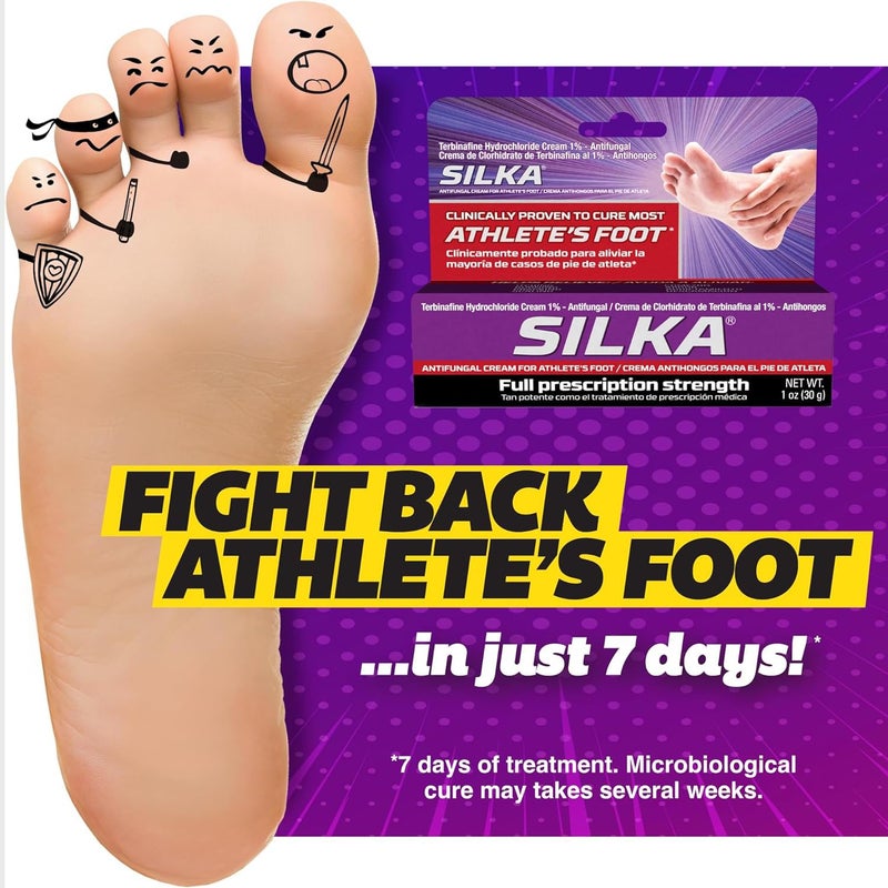 SILKA Anti-Fungal Cream, Clinical Anti-Fungus Foot Treatment, Jock Itch & Ringworm Remedy, Maximum Strength, Fast-Acting Relief from Itching & Burning, 1 Oz - Image 2