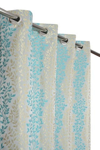 Kiara Creations Heavy Room Darkening Leaves Texture Jacquard Fabric Curtains for Door 7 Feet Set of 2 Pc Aqua - pzsku/ZF3D465BAE3011AD7FCDAZ/45/1748244237/045273cc-c5c9-44c8-9aad-2b3f6d52f534