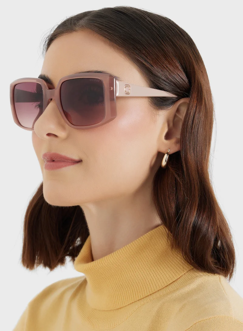 GUESS Square Oversize Flat Sunglasses