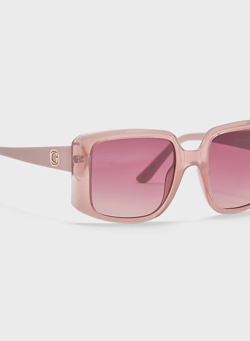 GUESS Square Oversize Flat Sunglasses
