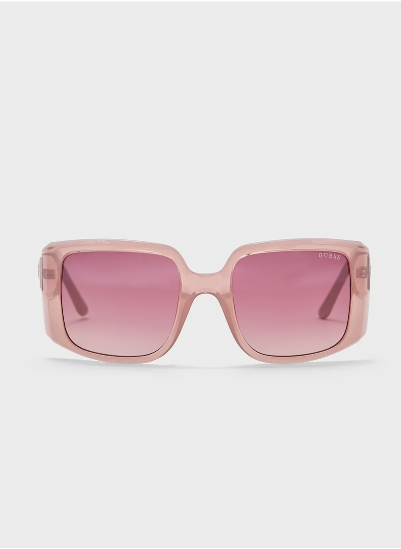 جس Square Oversize Flat Sunglasses