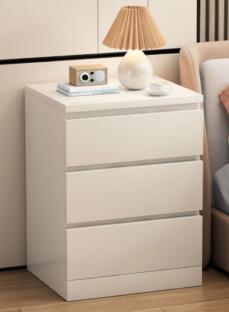 CHOIWIN Bedside Table Nightstand Table Bedside Cabinet with Three Drawers White Wood Simple Modern Nordic Mini Storage Side Table End Table Small Space Corner Table Storage Cabinet 40*50*60 - Image 1