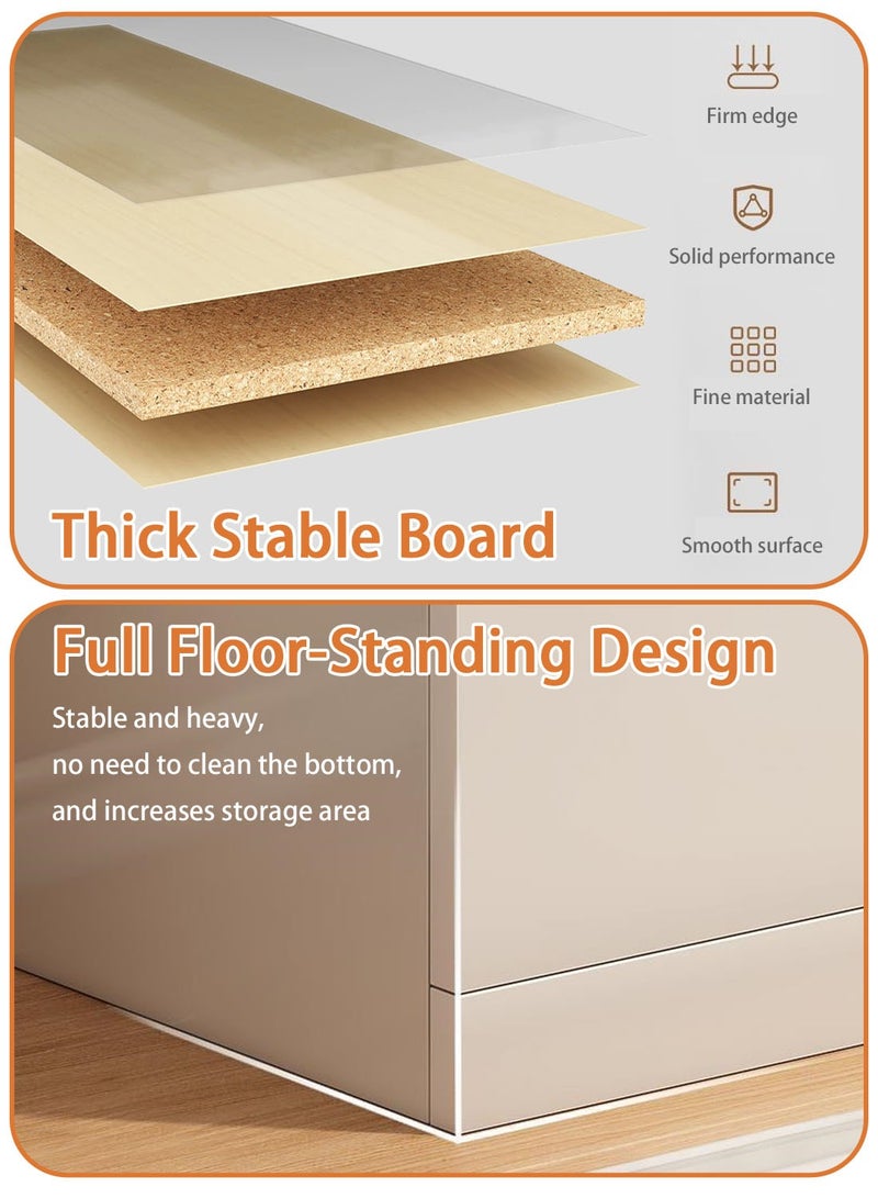 CHOIWIN Bedside Table Nightstand Table Bedside Cabinet with Three Drawers White Wood Simple Modern Nordic Mini Storage Side Table End Table Small Space Corner Table Storage Cabinet 40*50*60 - Image 4