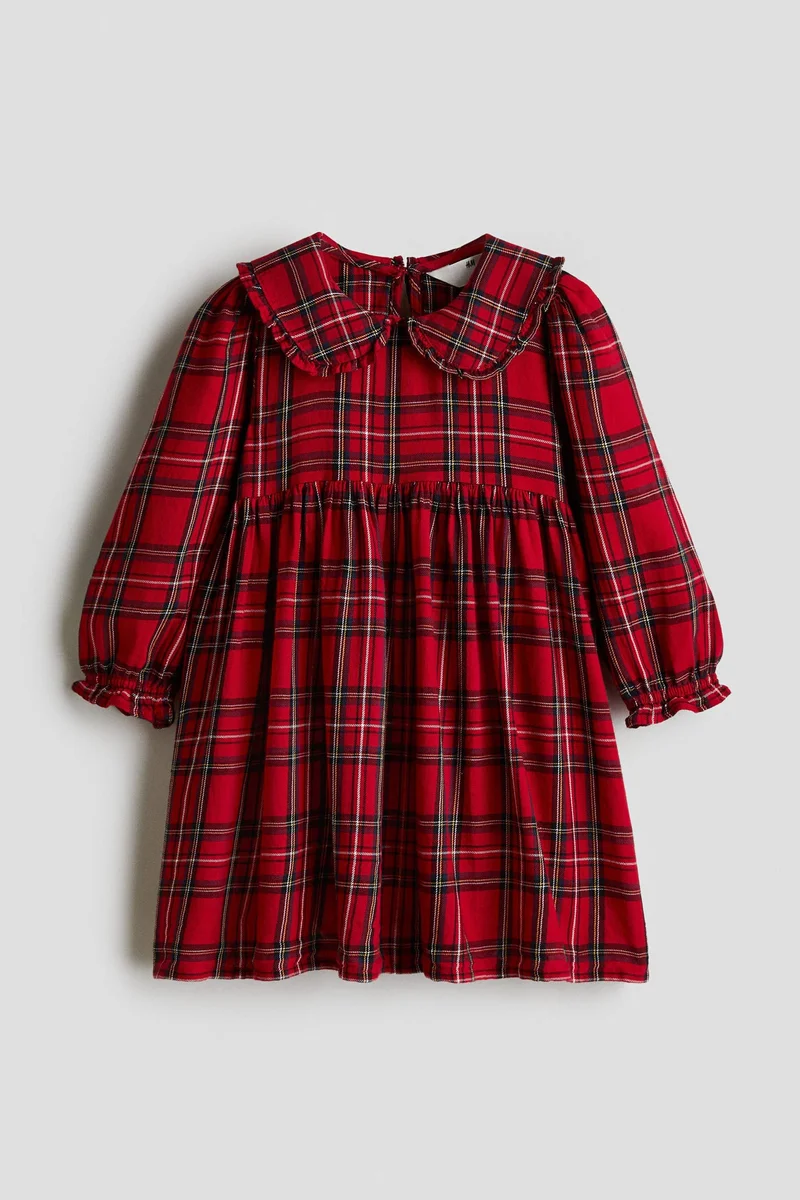 اتش اند ام فستان من الفلانيل بياقة