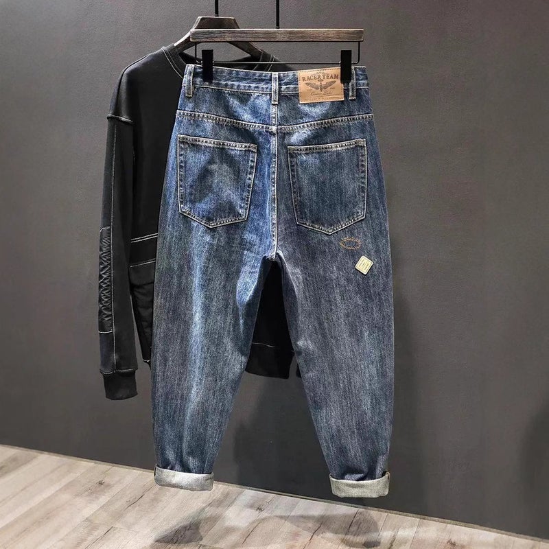 Unisex Classic Denim Jeans Loose Fit Daily Outdoor Wear - Image 2