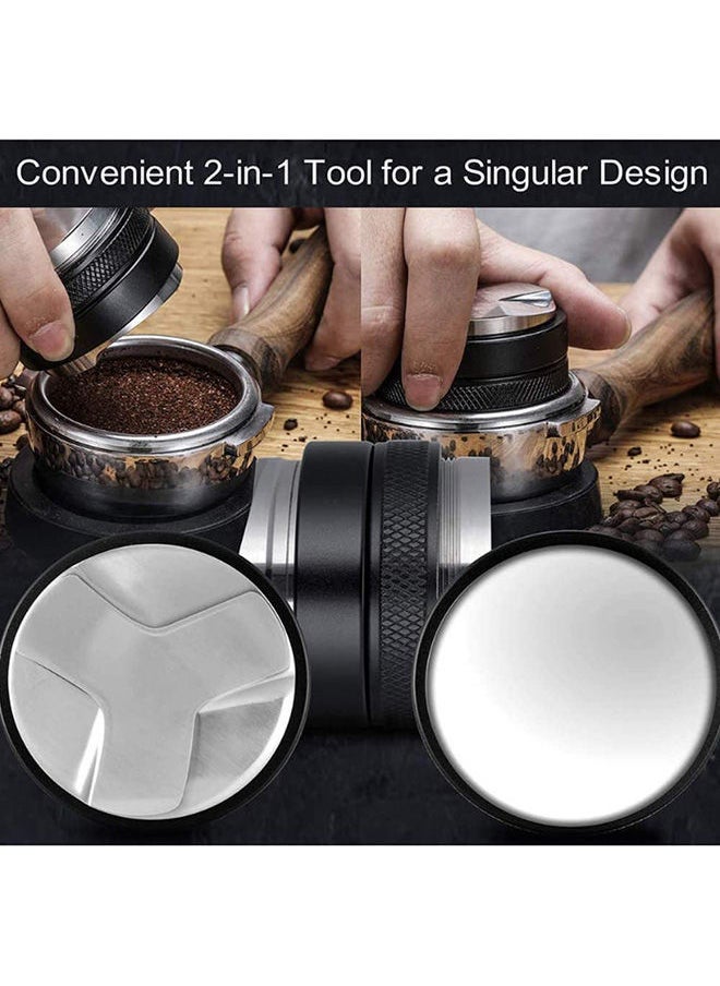 IKBEN - Espresso 2 In 1 Coffee Distributor And Tamper Black/Silver 53mm - Image 1