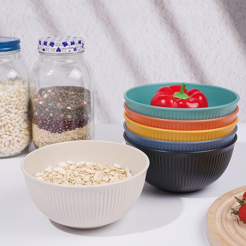 HXYPN 18pcs Wheat Straw Dinnerware Sets Kitchen Plates and Bowls Set HXYPN Unbreakable Dinnerware Set Reusable Plate Set Dishes Dishwasher and Microwave Safe - Image 5