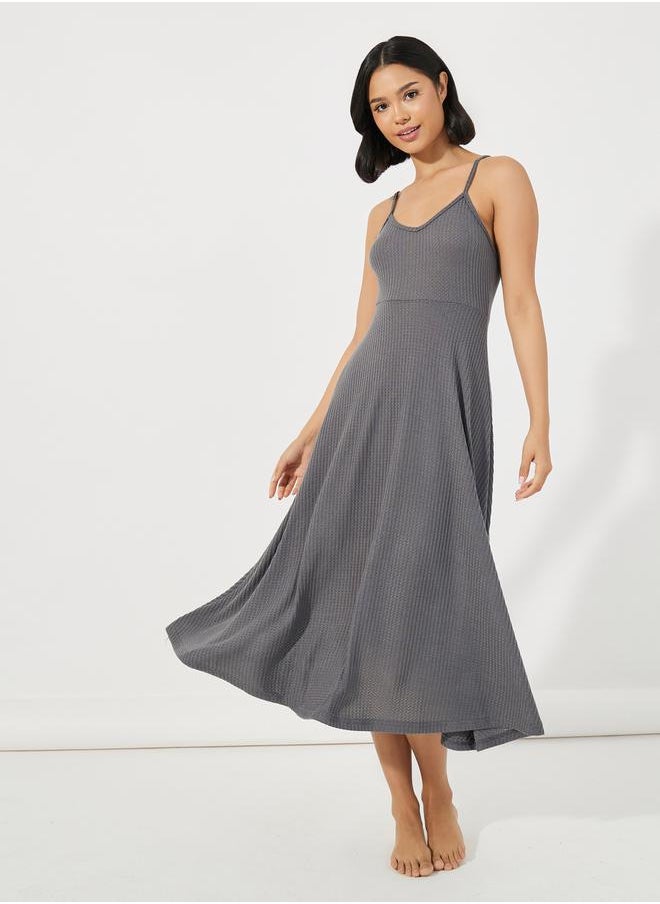Styli Waffle Knit Textured Nightdress  - Image 1