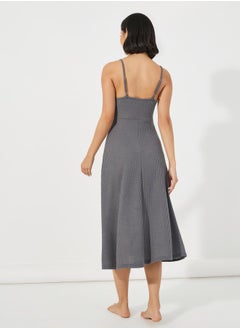 Styli Waffle Knit Textured Nightdress  - Image 4