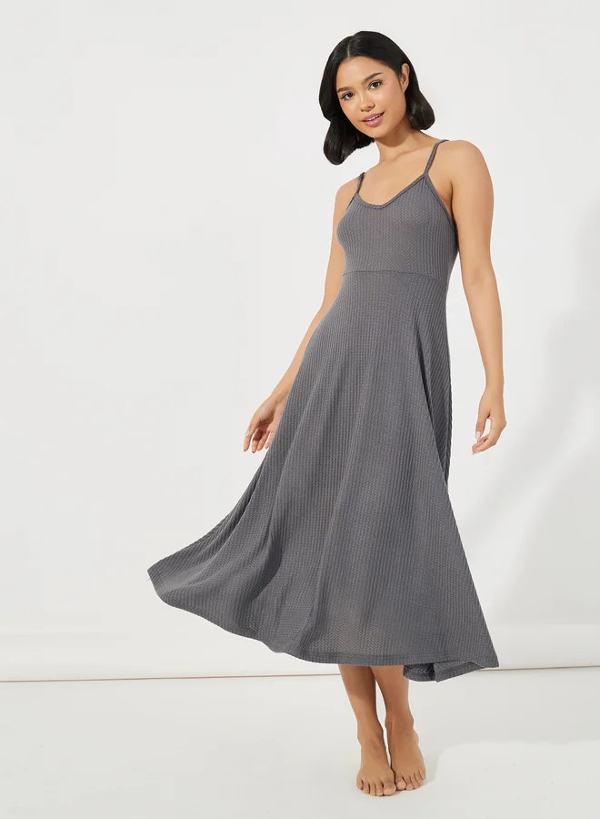 ستايلي Styli Waffle Knit Textured Nightdress