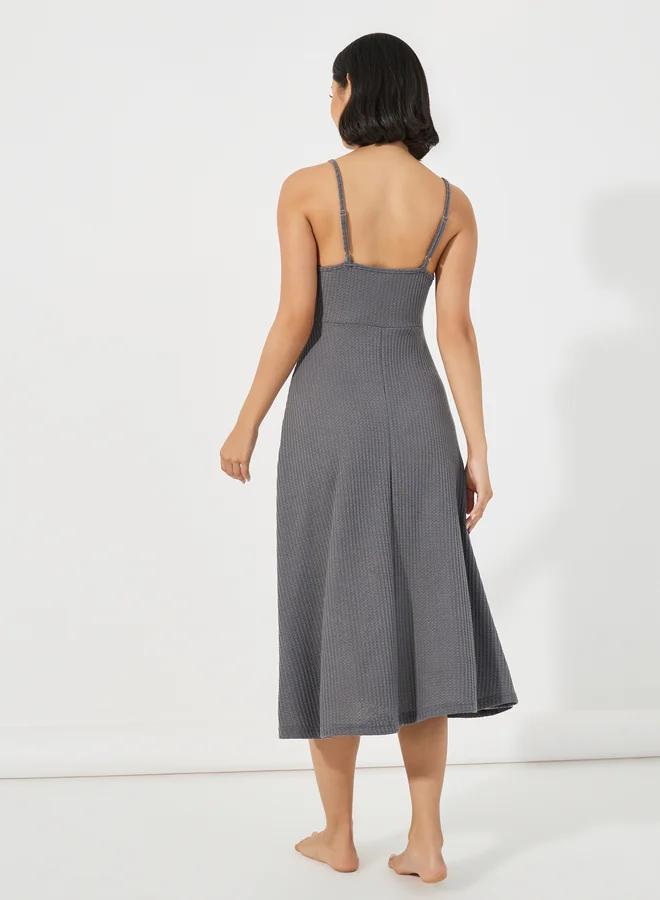 Styli Styli Waffle Knit Textured Nightdress