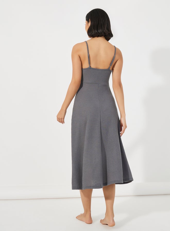 Styli Waffle Knit Textured Nightdress - Image 4