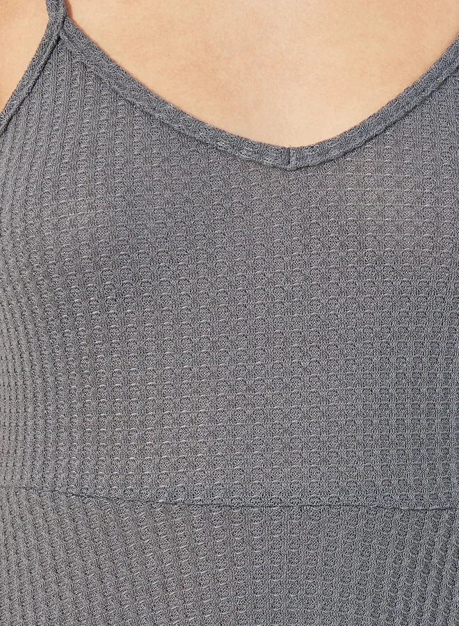 Styli Styli Waffle Knit Textured Nightdress
