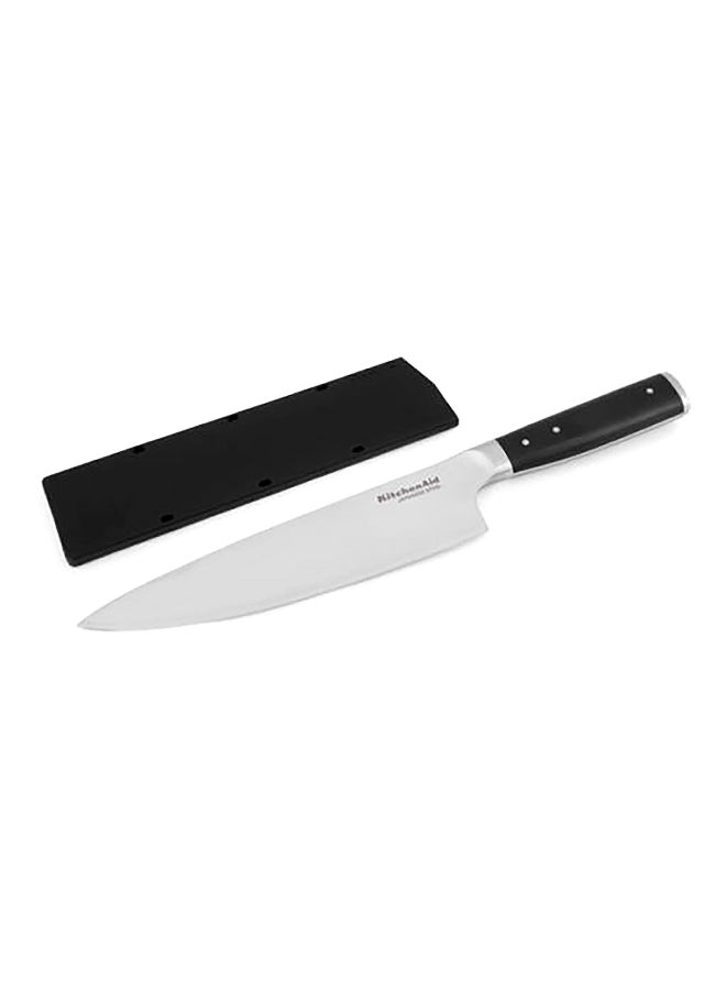 KitchenAid High-Carbon Japanese Steel Eastern Style Gourmet All-Purpose Kitchen Knife with Sheath Silver and Black 20 cm KOG8IFSSOHOBA - Image 1
