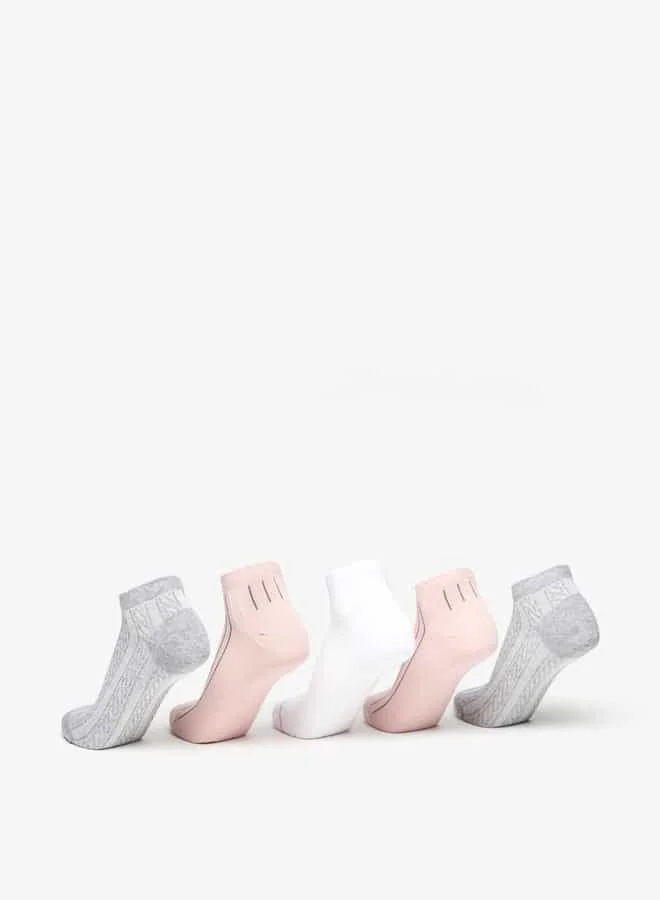 Flora Bella By Shoexpress Women Printed Ankle Length Socks - Set of 5