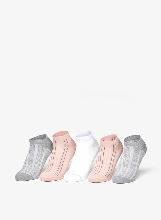 Flora Bella By Shoexpress Women Printed Ankle Length Socks - Set of 5