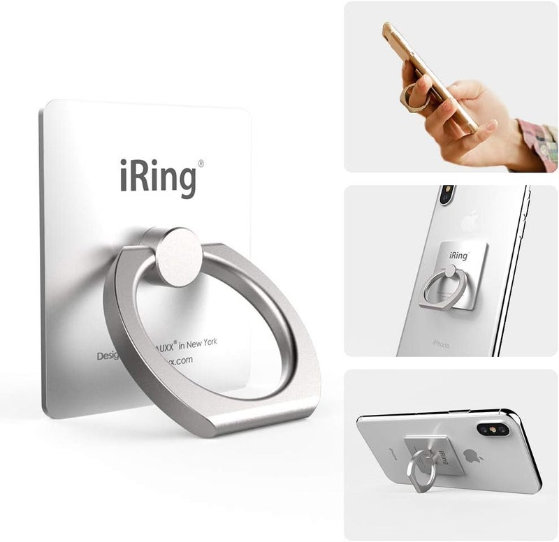 iRing Original, Made in Korea, Phone Ring Holder, Cell Phone Grip Stand, Compatible with iPhone, Galaxy, and Other Smartphones (Silver) - Image 2