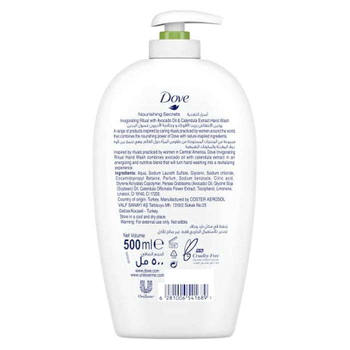 Dove Nourishing Secrets Hydrating Handwash, Made with avocado oil & calendula extract Moisturize and Nourish 500ML - Image 3