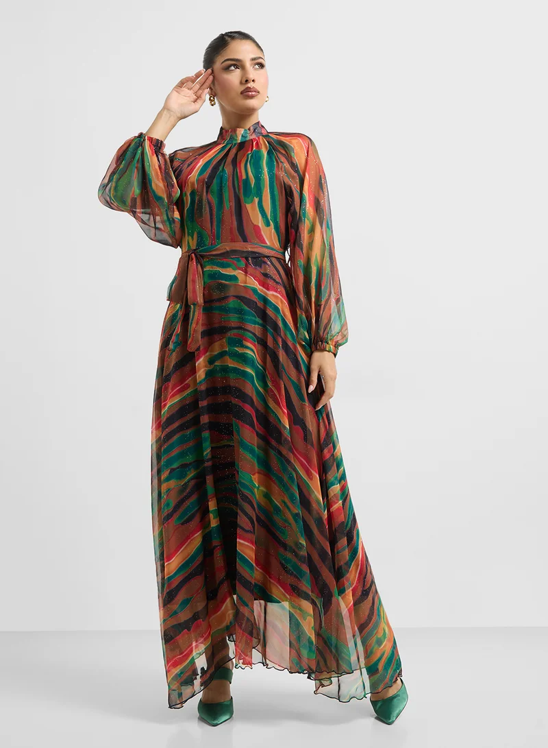 Khizana Abstract Print Dress