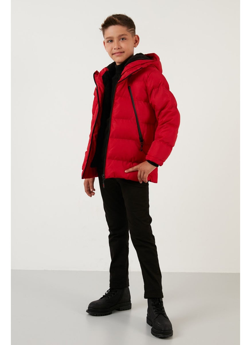 Plush Lined Hooded Puffer Coat with Zipper Pockets Boys' Coat 5760040 - pzsku/ZF3D4DE0E9AECA5118F8BZ/45/_/1725790839/3935c3d0-6eea-4da5-95a4-3f2bfe3cf496