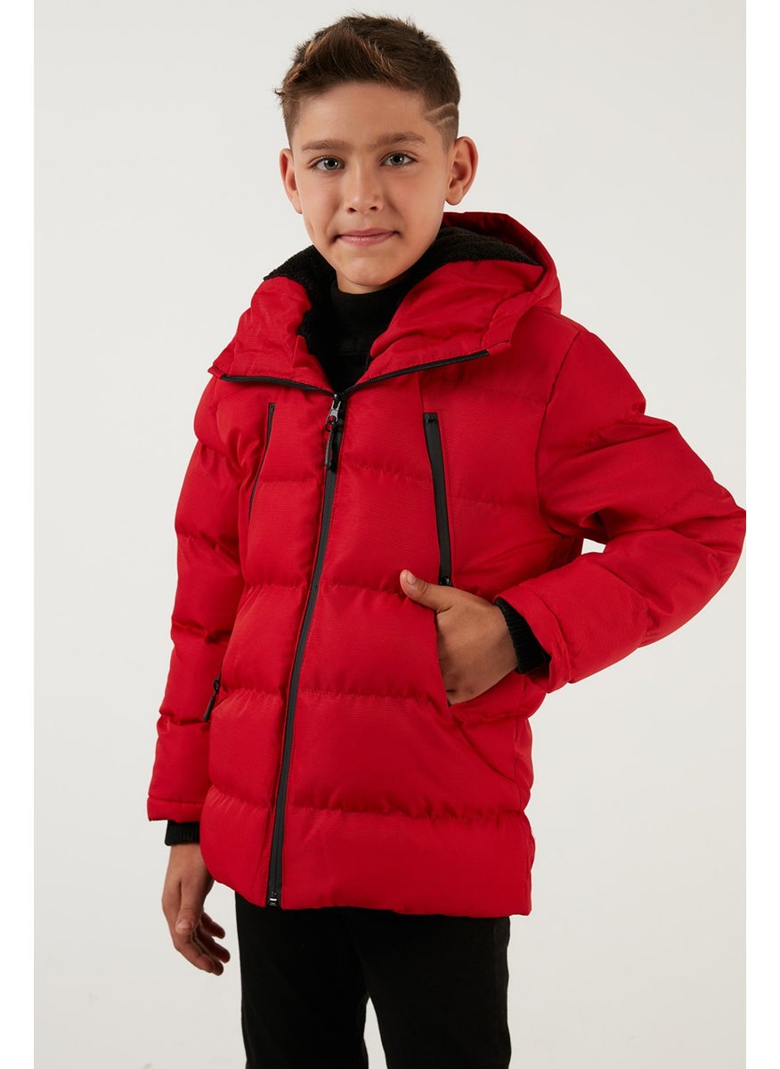 Plush Lined Hooded Puffer Coat with Zipper Pockets Boys' Coat 5760040 - pzsku/ZF3D4DE0E9AECA5118F8BZ/45/_/1725790843/4261b2c8-fca2-4560-8e53-59b868471175